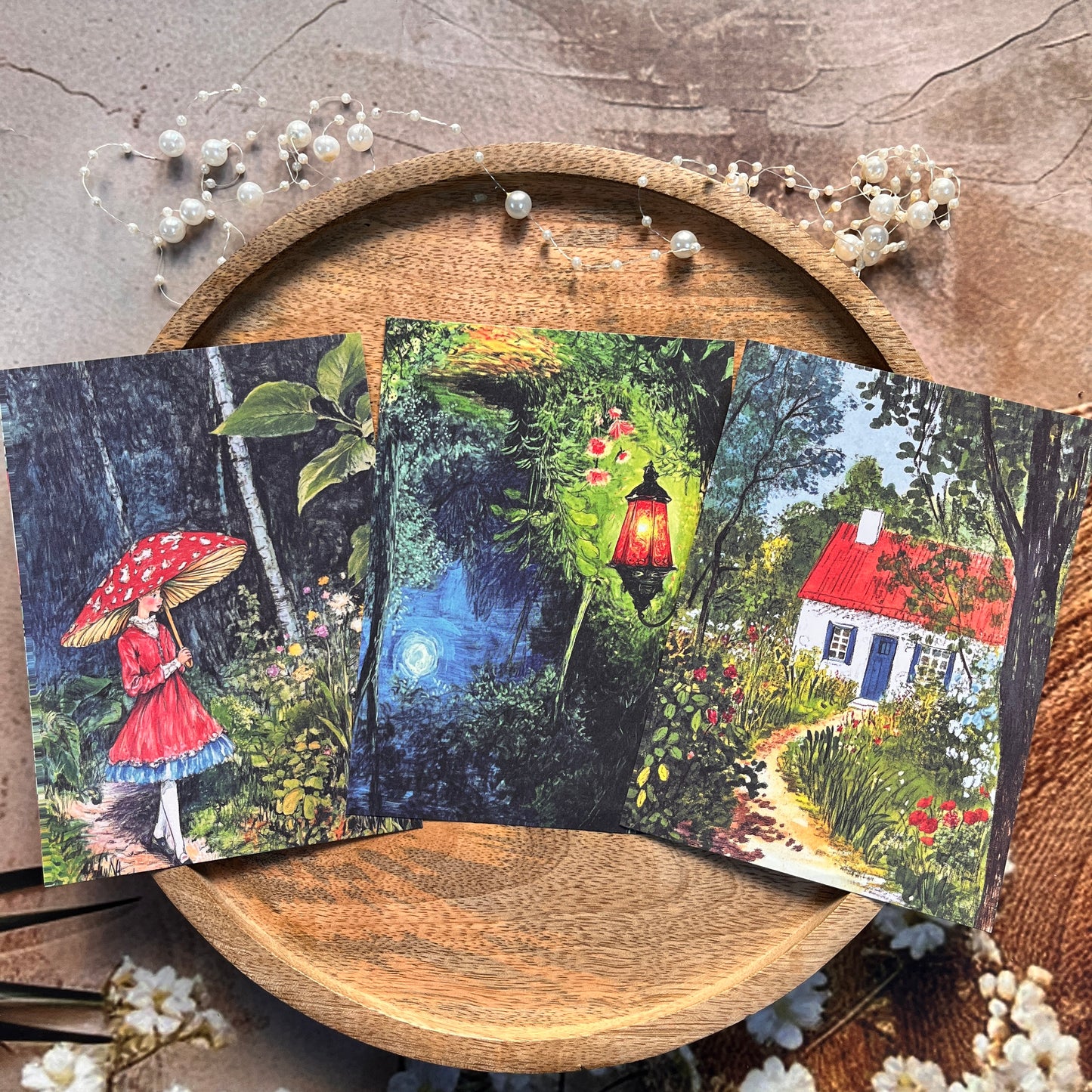 16 sheets Vintage Oil Painting Style Woodland Girls Forest Fairytale Scrapbook Paper