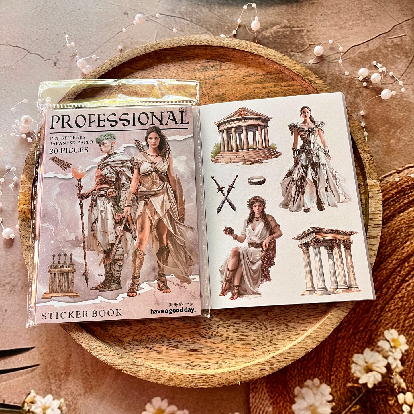 20 Sheets Fantasy Occupation Dual-Material Character Scenery Sticker Book