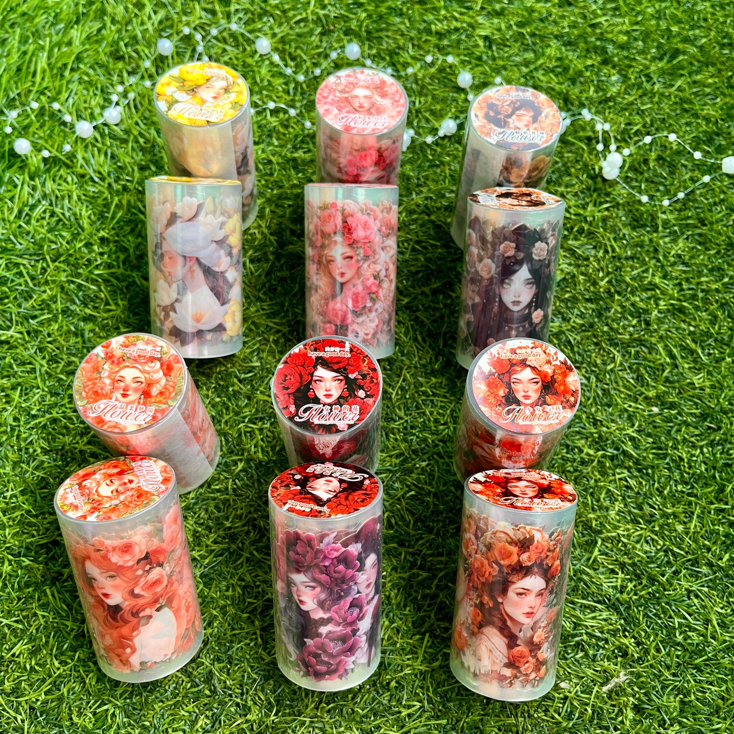 70mm*200cm Flower God Covenant Series Vintage Character Landscaping PET Tape