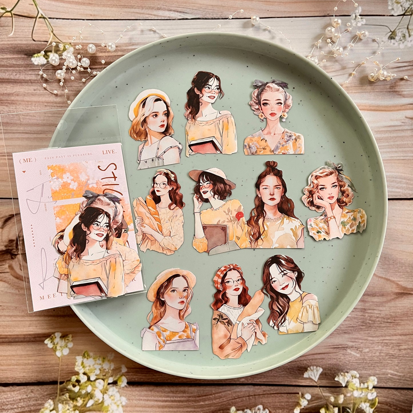 10 pcs Angel Love Beauty Series Character Decorative Sticker pack