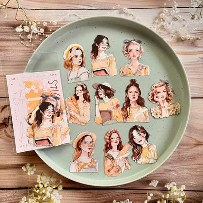 10 pcs Angel Love Beauty Series Character Decorative Sticker pack