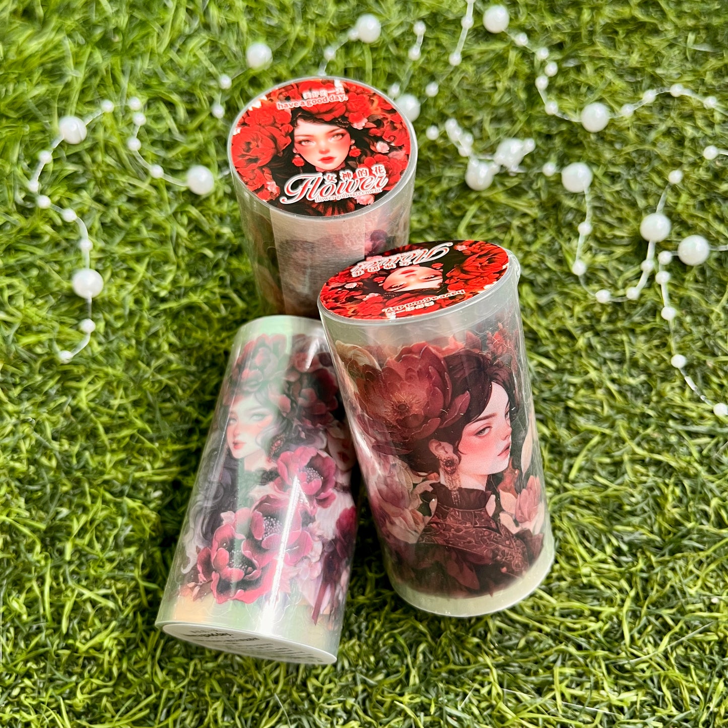 70mm*200cm Flower God Covenant Series Vintage Character Landscaping PET Tape