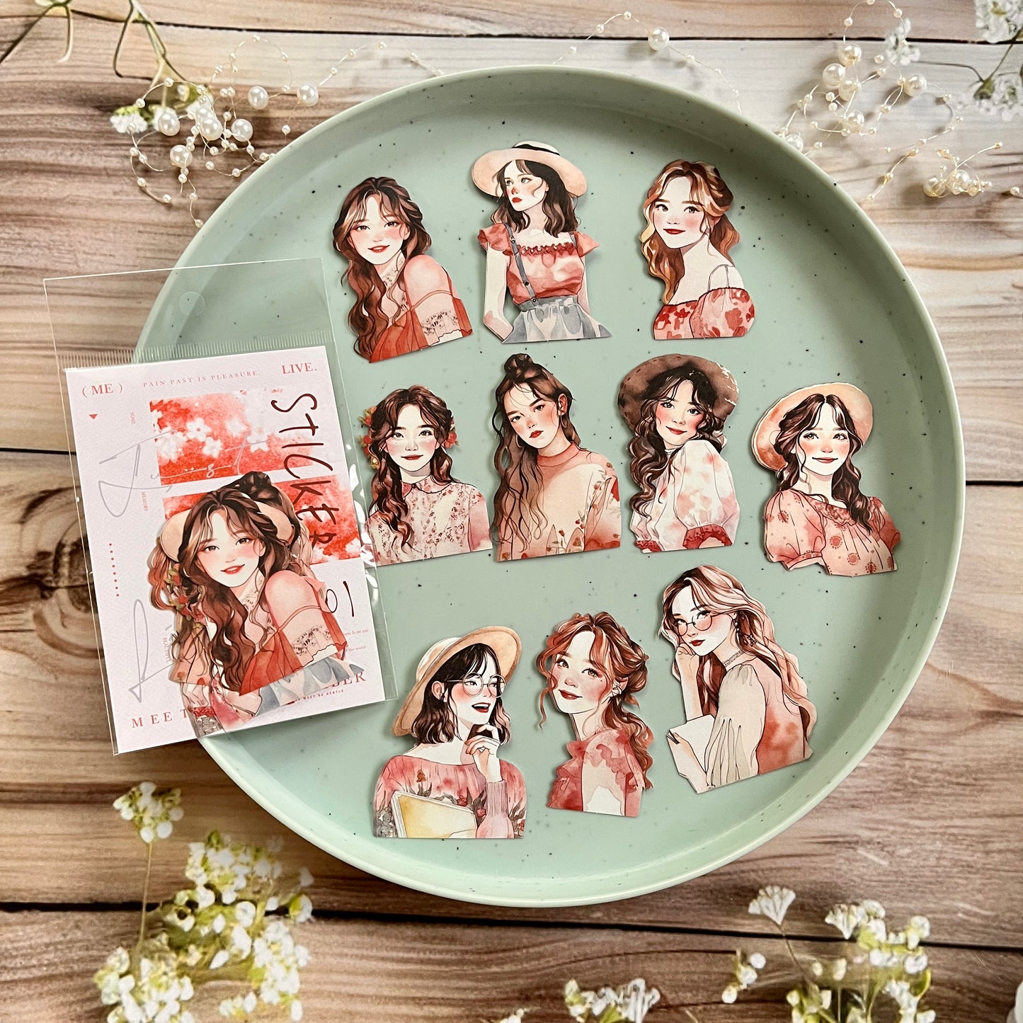 10 pcs Angel Love Beauty Series Character Decorative Sticker pack