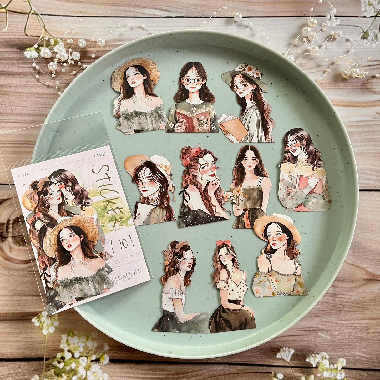 10 pcs Angel Love Beauty Series Character Decorative Sticker pack