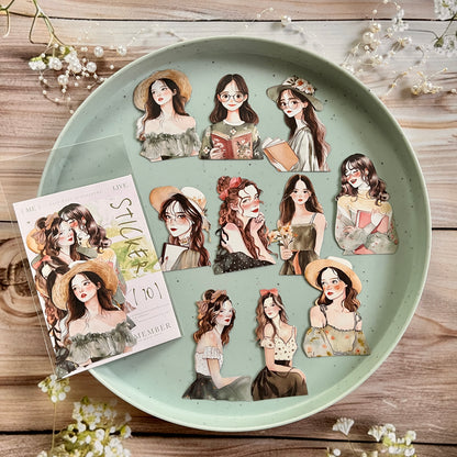 10 pcs Angel Love Beauty Series Character Decorative Sticker pack