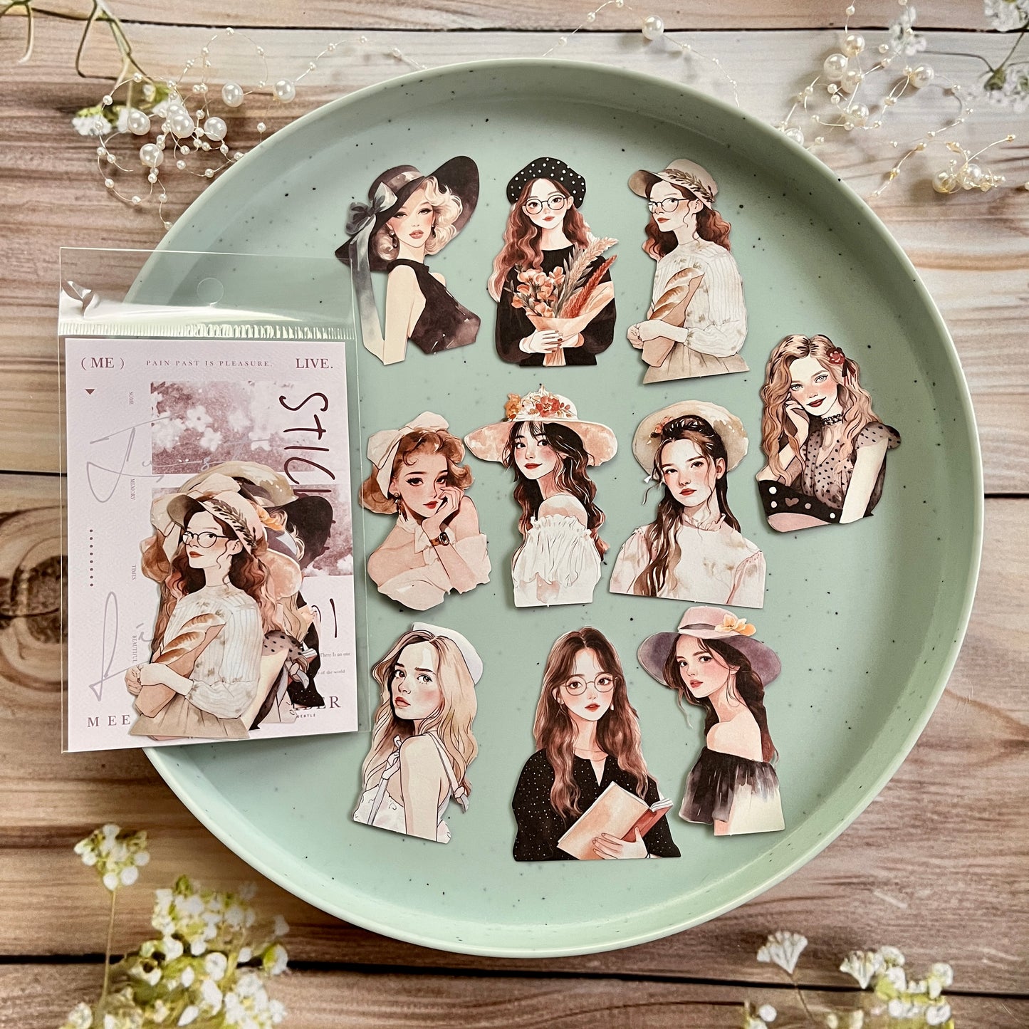 10 pcs Angel Love Beauty Series Character Decorative Sticker pack