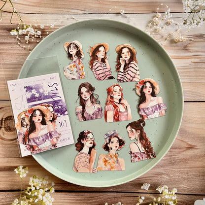 10 pcs Angel Love Beauty Series Character Decorative Sticker pack