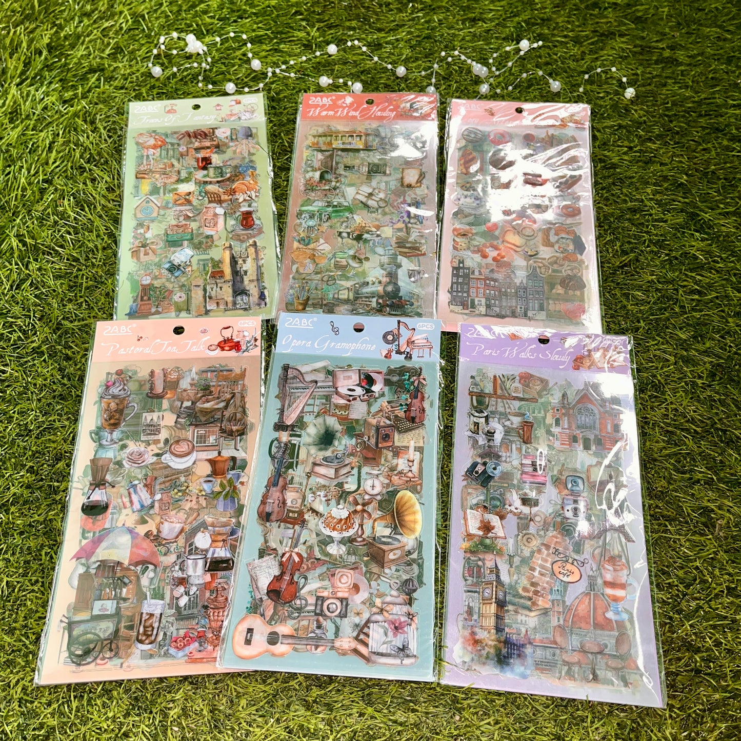 6pcs/pack Creative Daily Life tea talk stickers for journaling