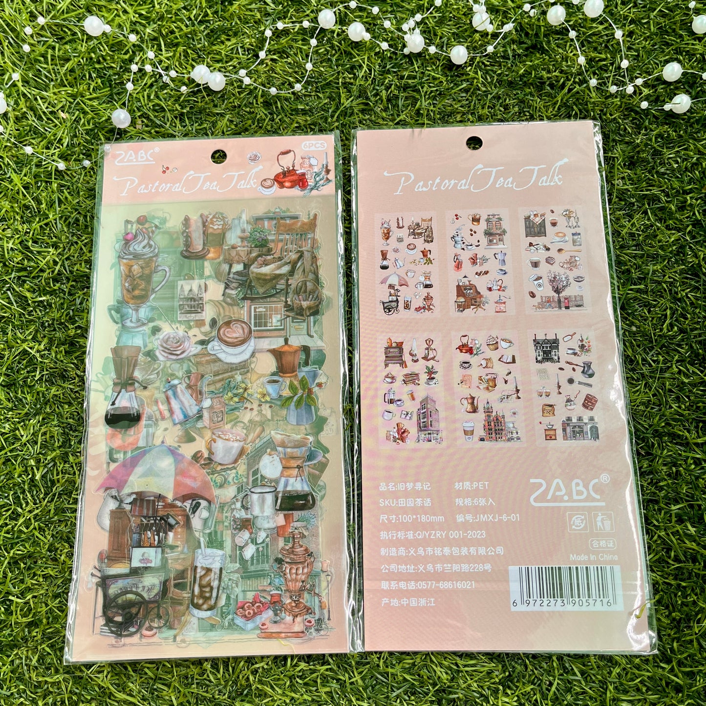 6pcs/pack Creative Daily Life tea talk stickers for journaling