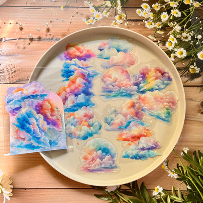 10 Pcs The Clouds Are Floating Series Kawaii Cloud Landscaping PET Sticker