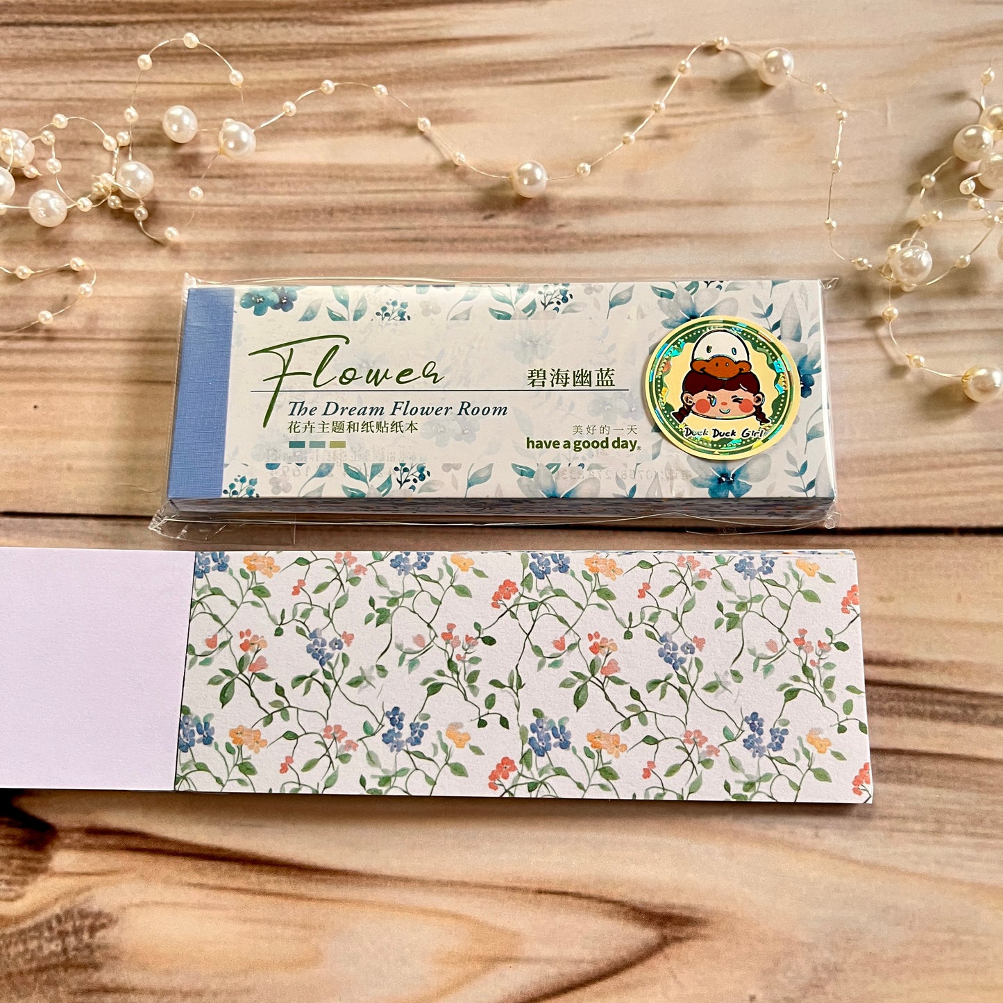 30pcs Dreams of Flowers Series Blue Sea Floral Theme stickers booklet