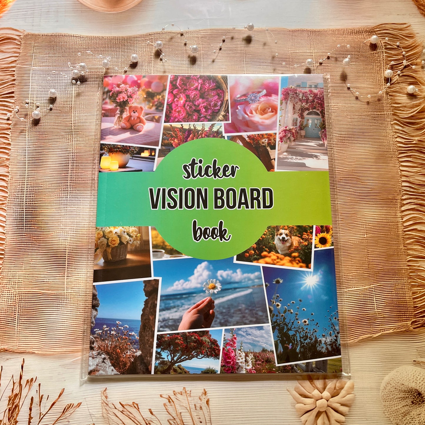 20 Sheets Floral Inspirational Dreams and Goals Vision Board Sticker Book
