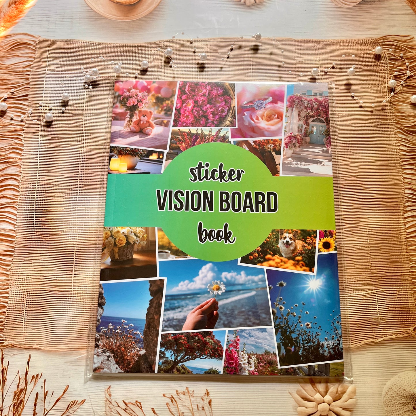20 Sheets Floral Inspirational Dreams and Goals Vision Board Sticker Book