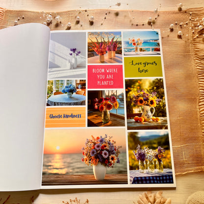 20 Sheets Floral Inspirational Dreams and Goals Vision Board Sticker Book
