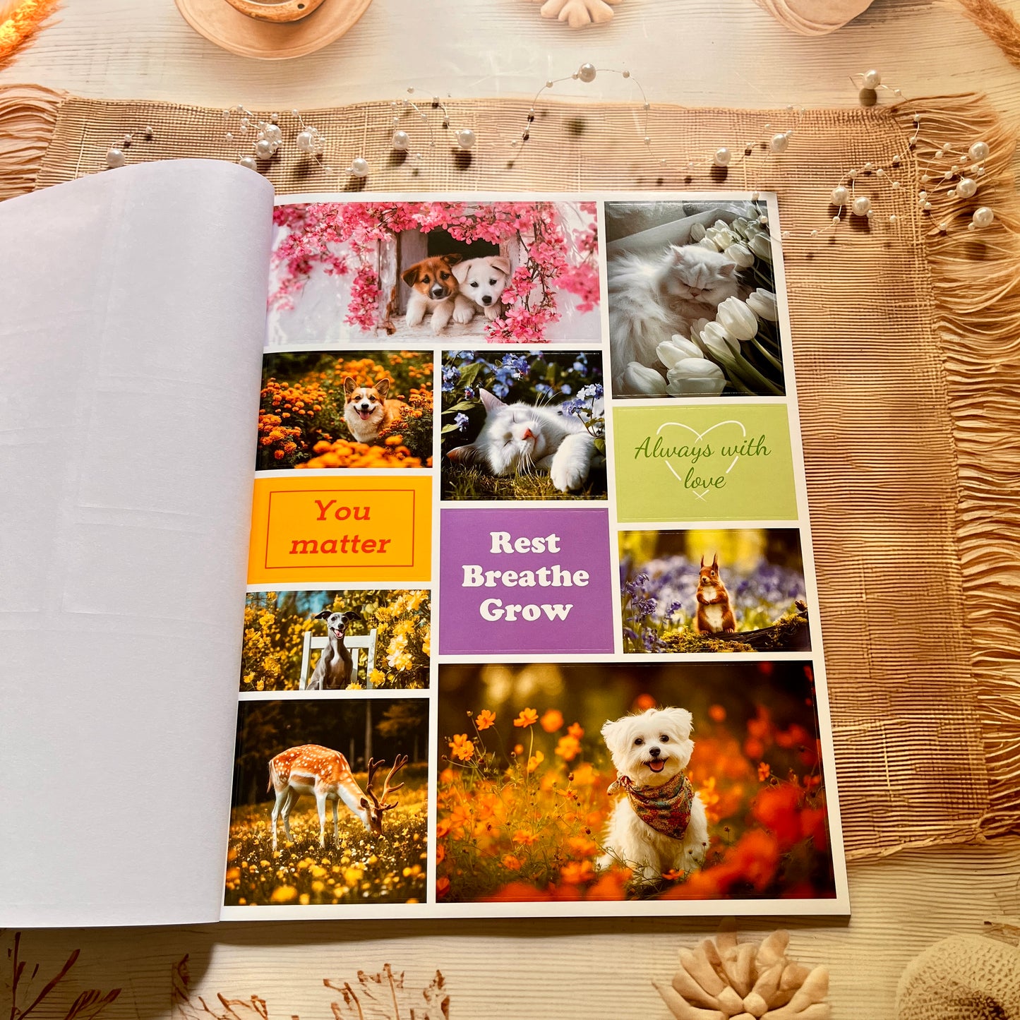 20 Sheets Floral Inspirational Dreams and Goals Vision Board Sticker Book