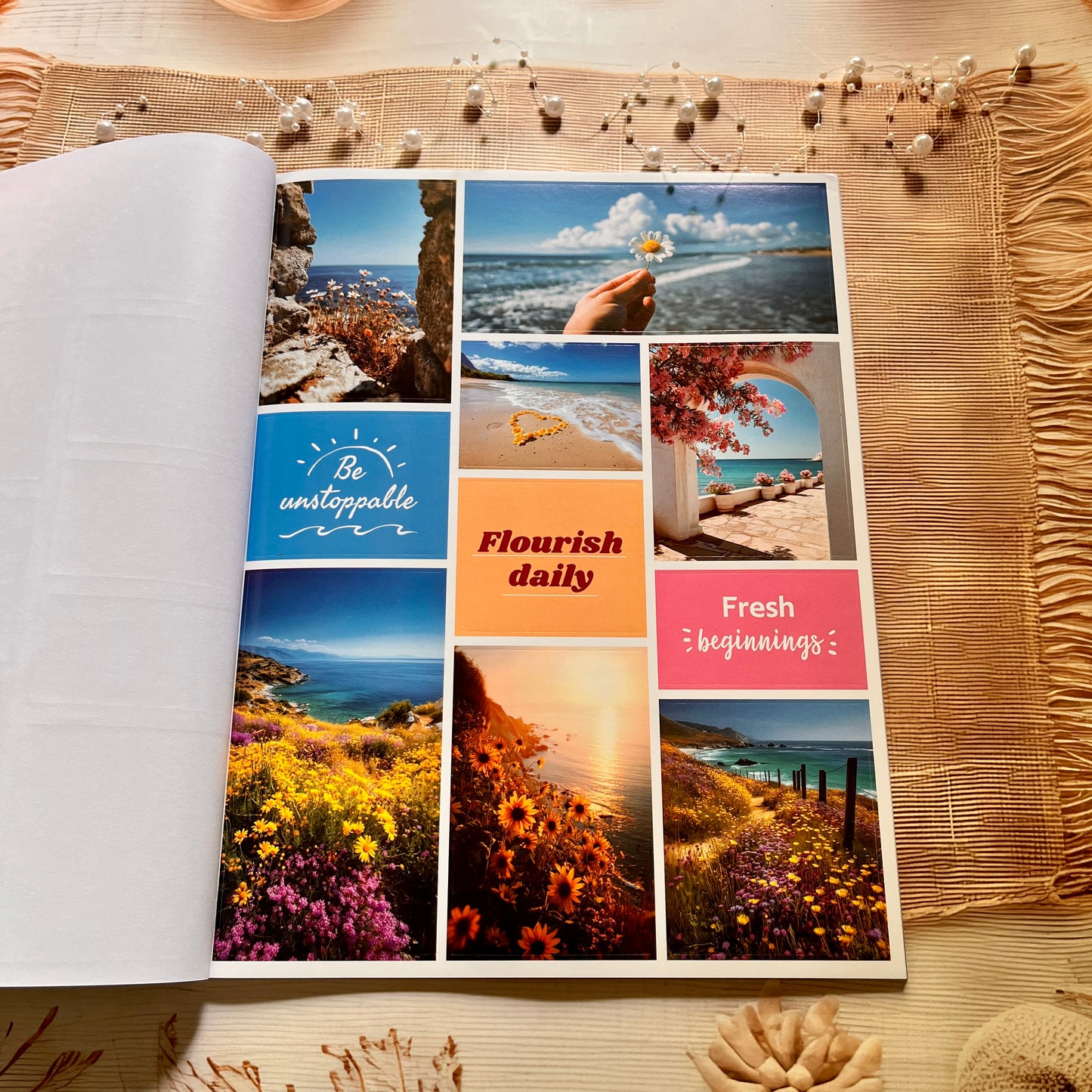 20 Sheets Floral Inspirational Dreams and Goals Vision Board Sticker Book