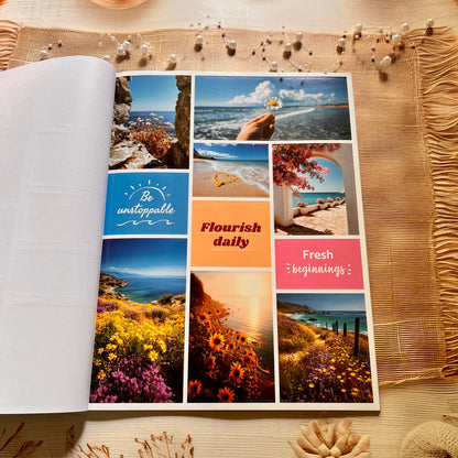 20 Sheets Floral Inspirational Dreams and Goals Vision Board Sticker Book