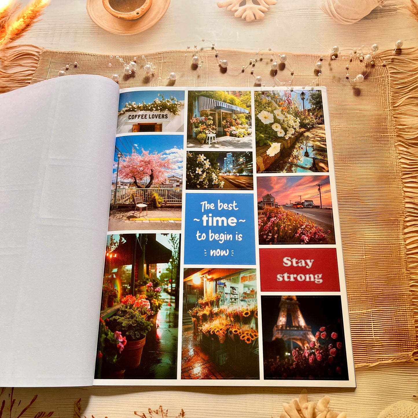 20 Sheets Floral Inspirational Dreams and Goals Vision Board Sticker Book