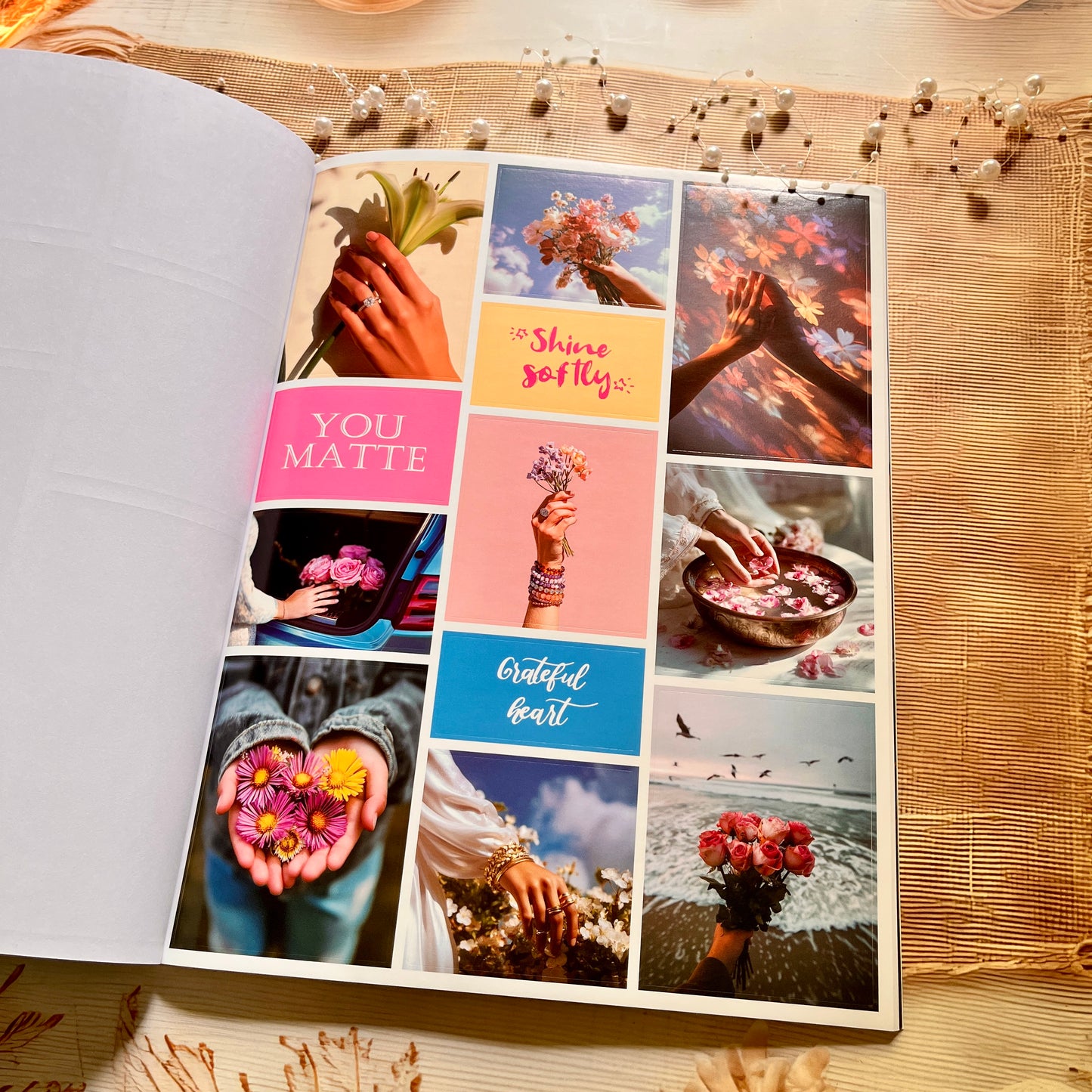 20 Sheets Floral Inspirational Dreams and Goals Vision Board Sticker Book