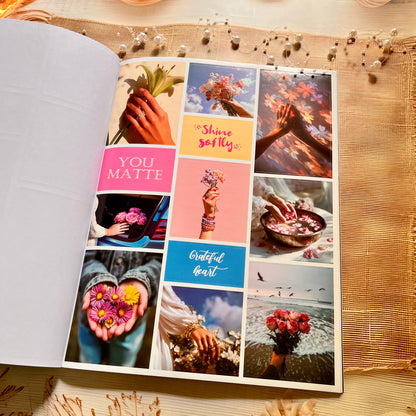 20 Sheets Floral Inspirational Dreams and Goals Vision Board Sticker Book