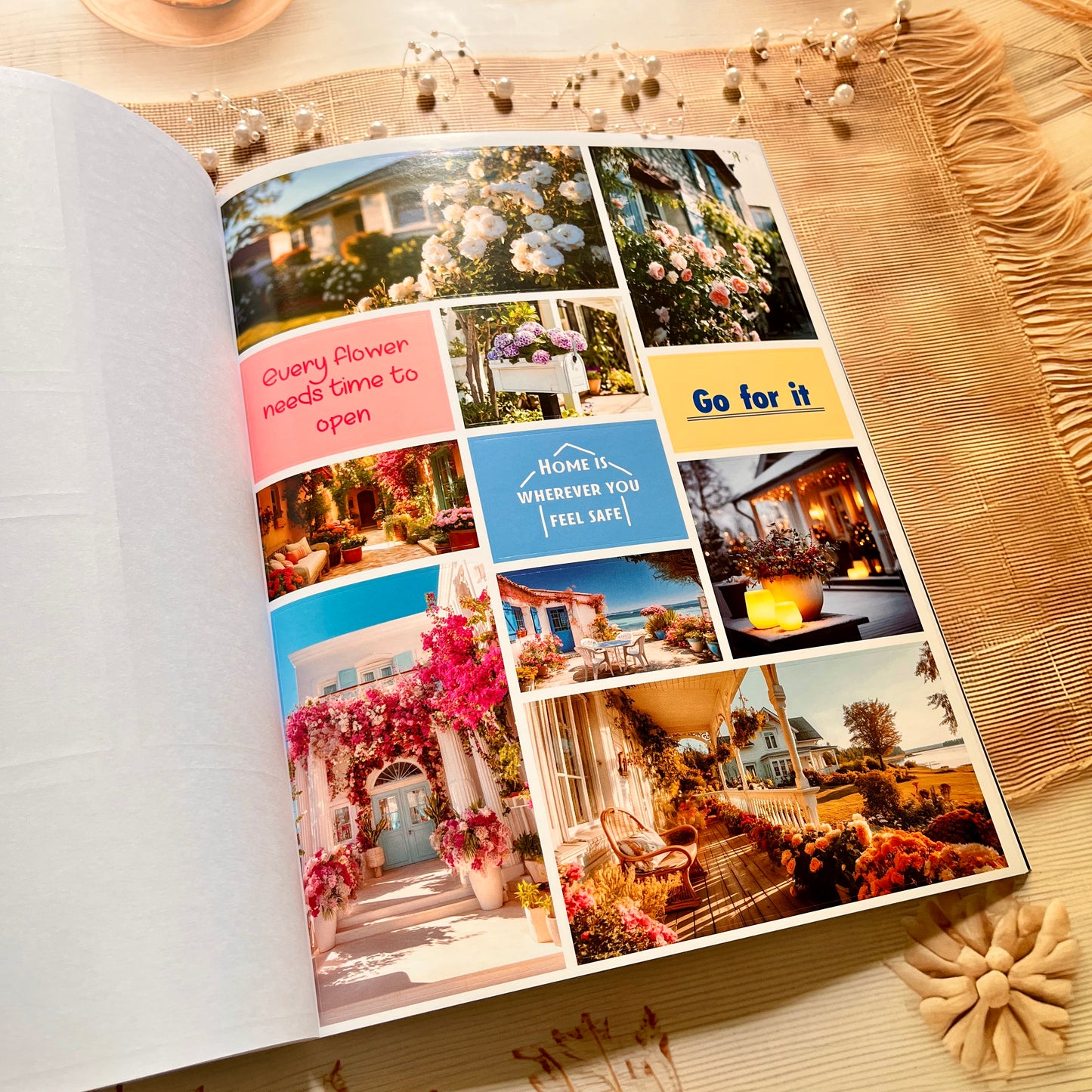 20 Sheets Floral Inspirational Dreams and Goals Vision Board Sticker Book