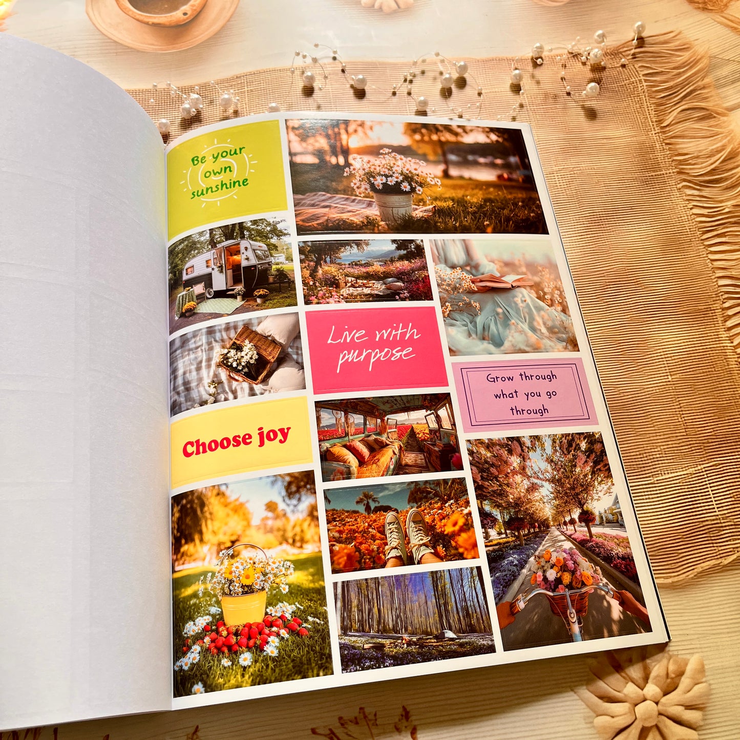 20 Sheets Floral Inspirational Dreams and Goals Vision Board Sticker Book