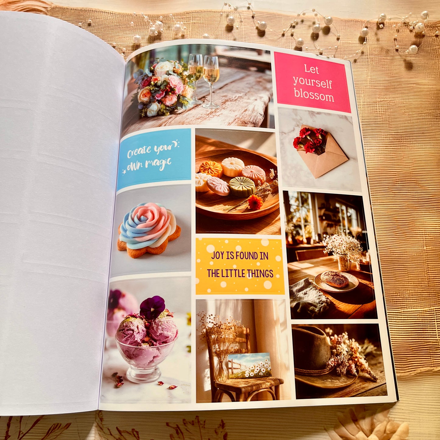 20 Sheets Floral Inspirational Dreams and Goals Vision Board Sticker Book