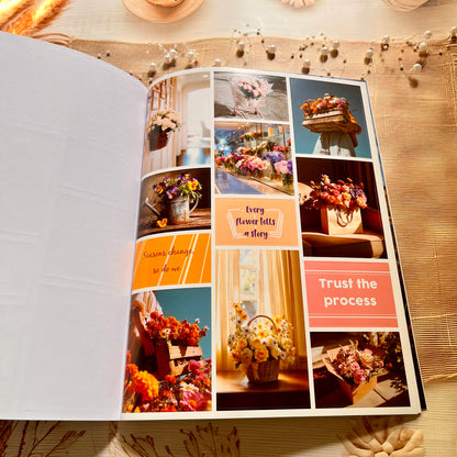 20 Sheets Floral Inspirational Dreams and Goals Vision Board Sticker Book