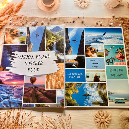 20 Sheets Travel Inspirational Dreams and Goals Vision Board Sticker Book