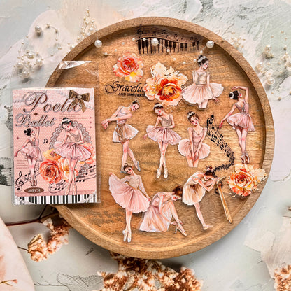 30 Pcs Ballet Monologue Series Ballet-themed Scrapbooking Stickers
