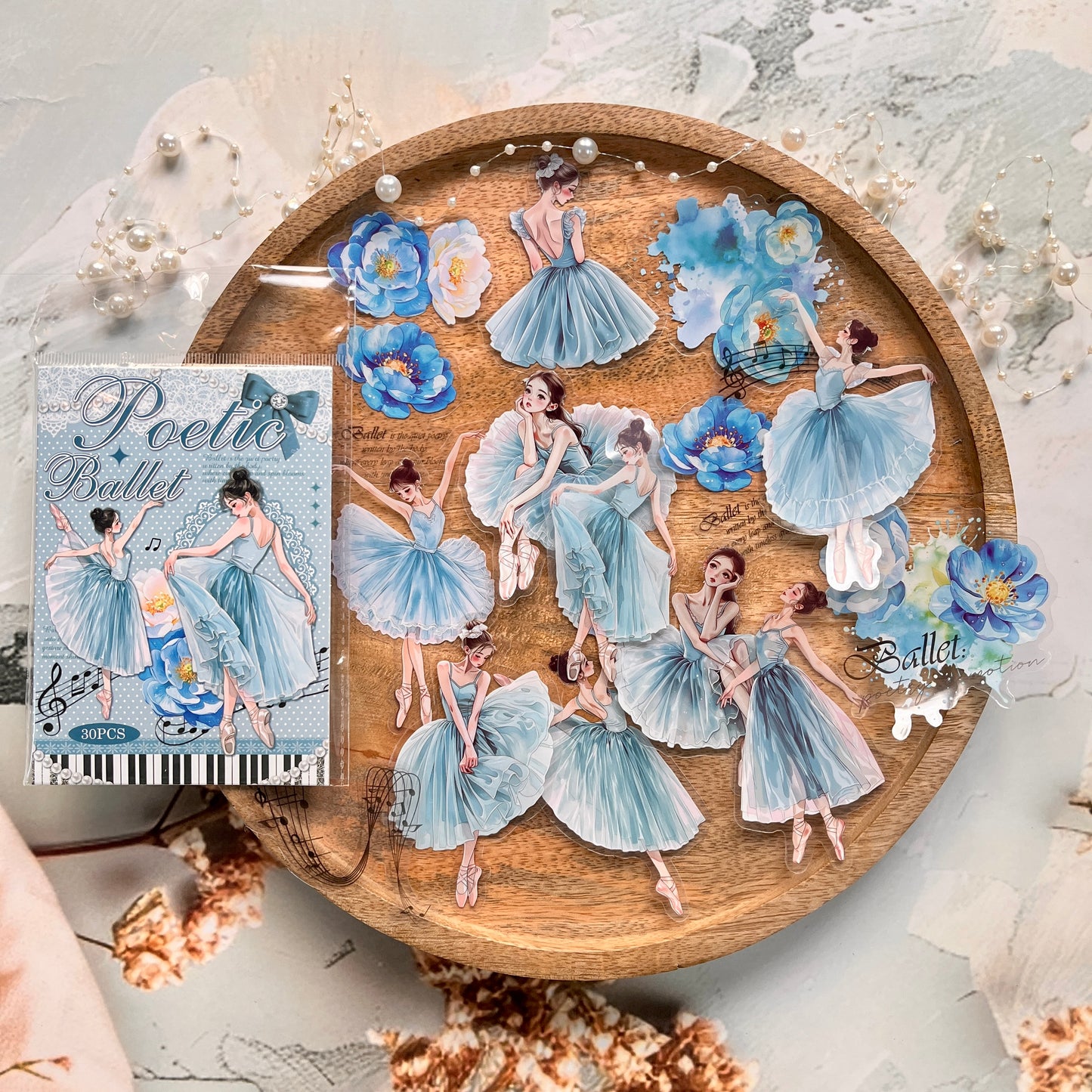 30 Pcs Ballet Monologue Series Ballet-themed Scrapbooking Stickers