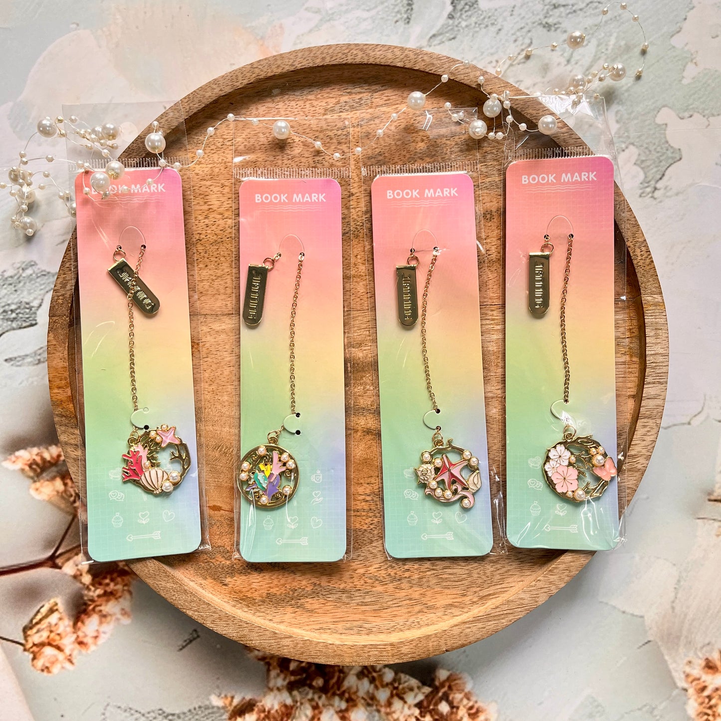 Starfish Metal Bookmark Cartoon Style Multi-Functional Book Clip Pendant
