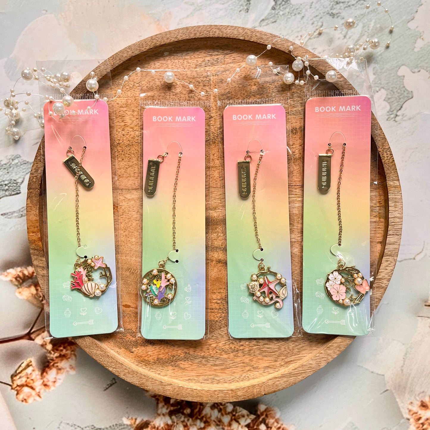 Starfish Metal Bookmark Cartoon Style Multi-Functional Book Clip Pendant