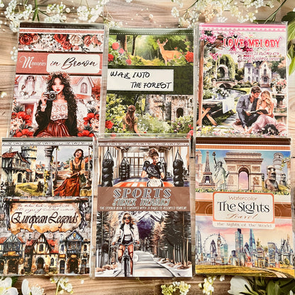 20 sheets Europe and the US landscape figures love and travel sticker book