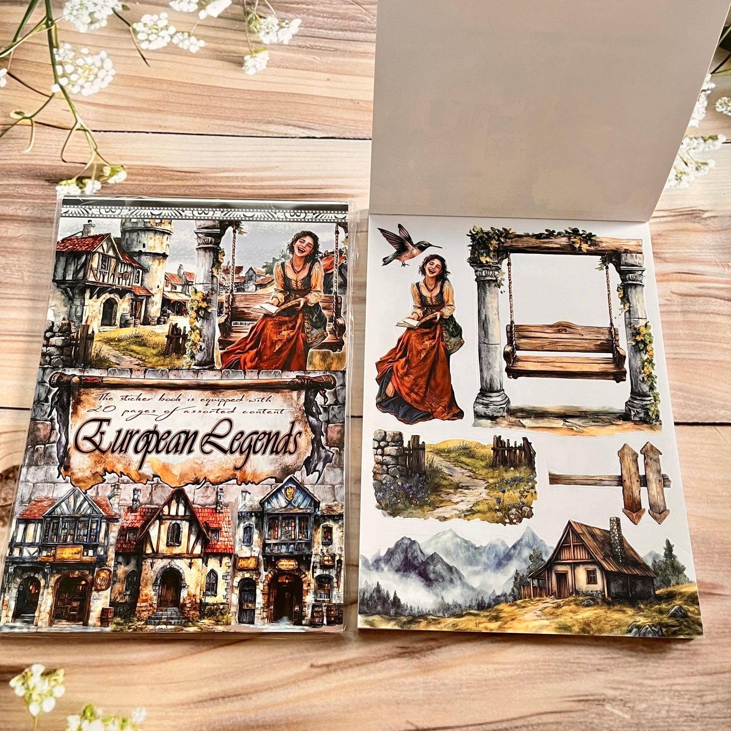 20 sheets Europe and the US landscape figures love and travel sticker book