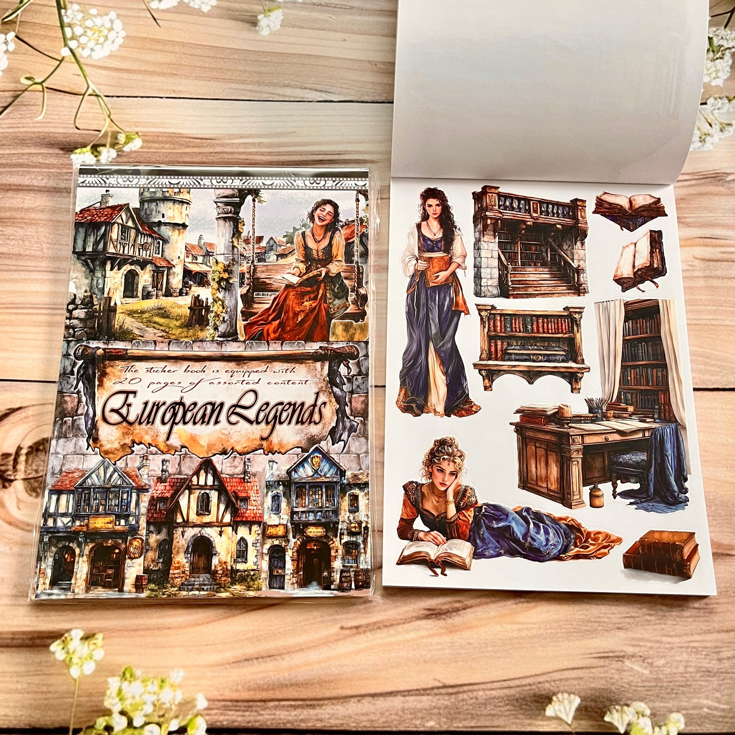 20 sheets Europe and the US landscape figures love and travel sticker book