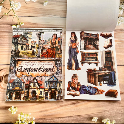 20 sheets Europe and the US landscape figures love and travel sticker book