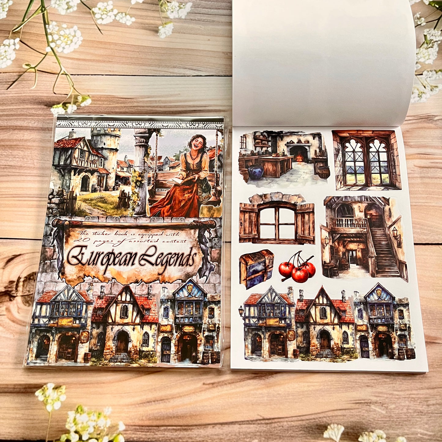 20 sheets Europe and the US landscape figures love and travel sticker book