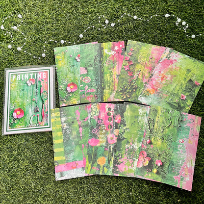 30 Sheets Art Painting Series Vintage Flower Material Paper