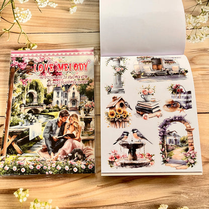 20 sheets Europe and the US landscape figures love and travel sticker book
