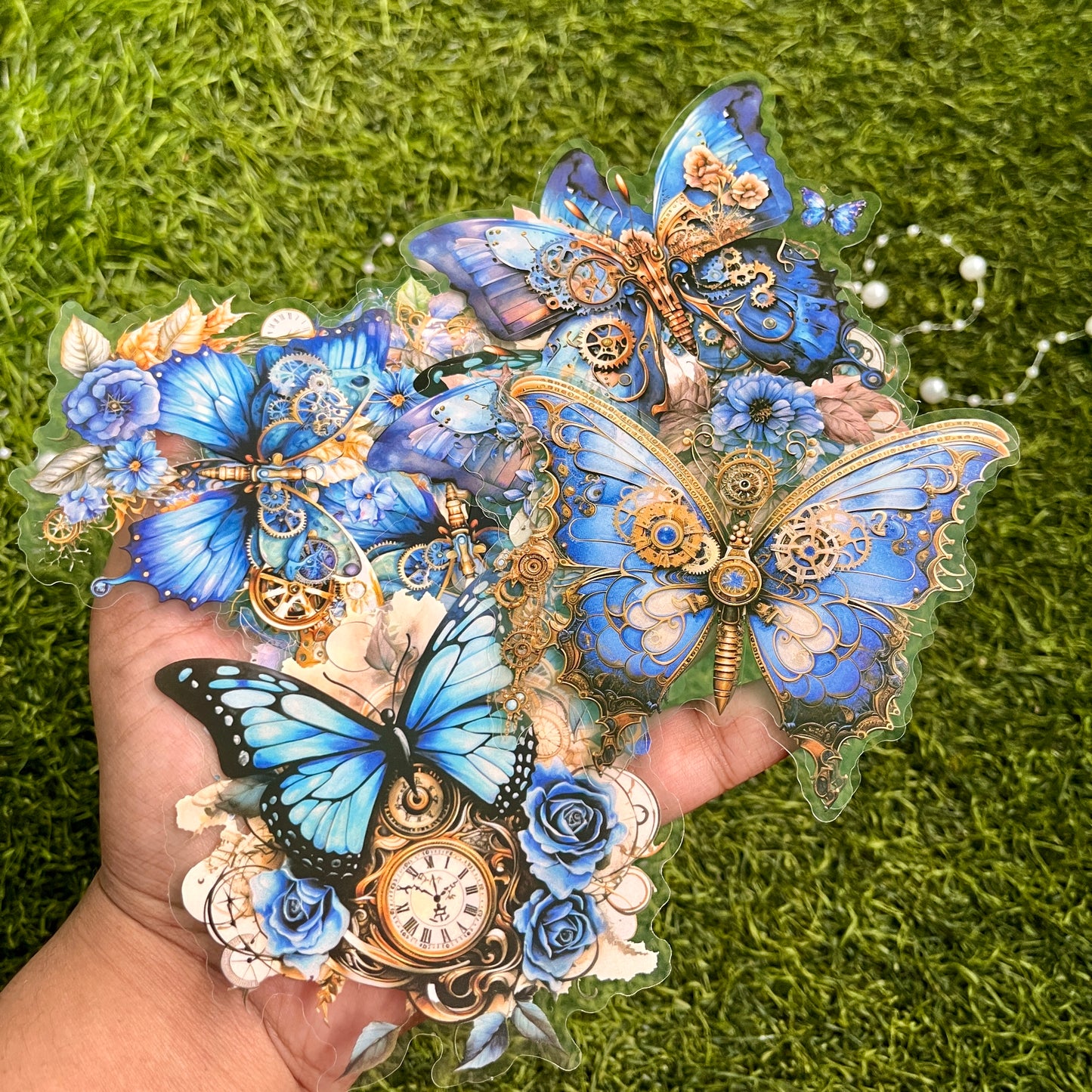 20 Pcs Mechanical Butterfly Series Vintage Punk Landscaping PET Sticker