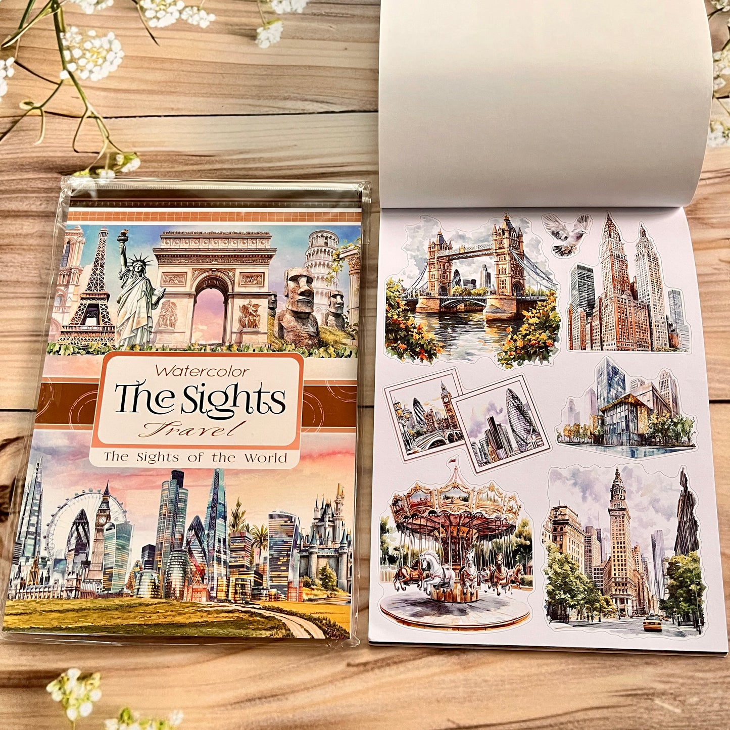 20 sheets Europe and the US landscape figures love and travel sticker book