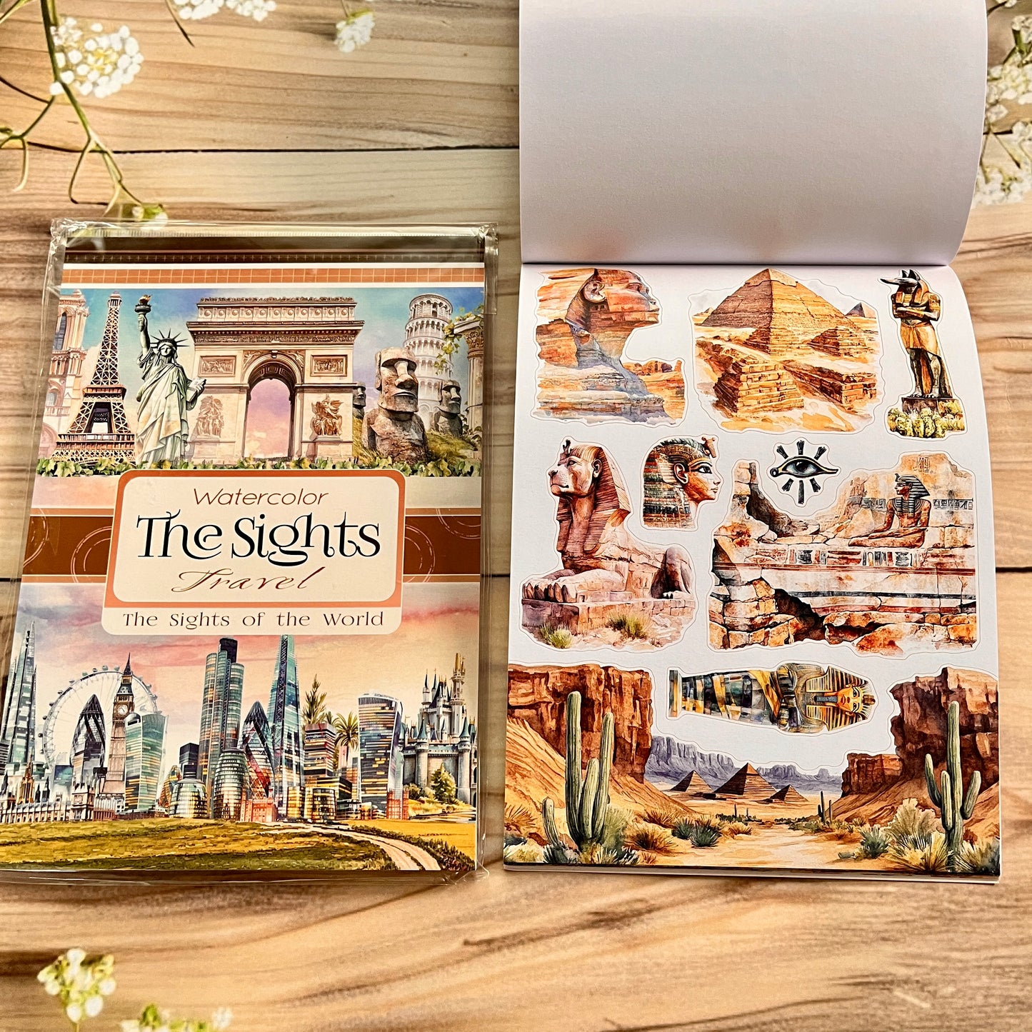 20 sheets Europe and the US landscape figures love and travel sticker book