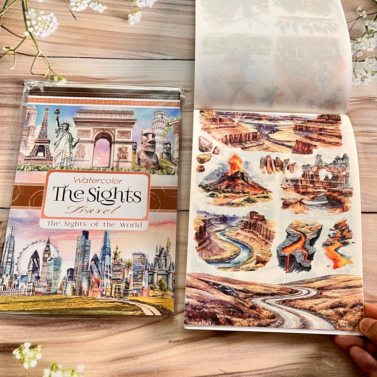 20 sheets Europe and the US landscape figures love and travel sticker book