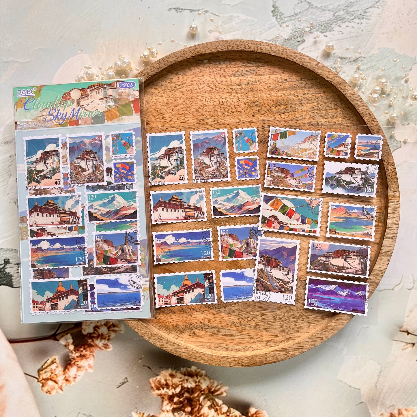 2 Sheets Postal City Charm Series Journaling stickers