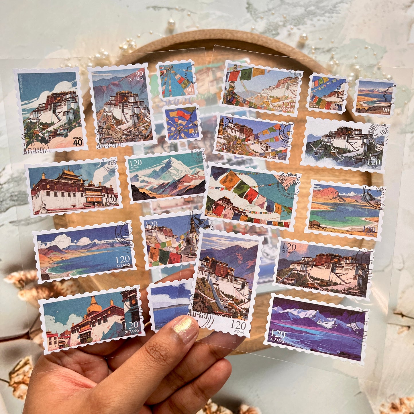 2 Sheets Postal City Charm Series Journaling stickers