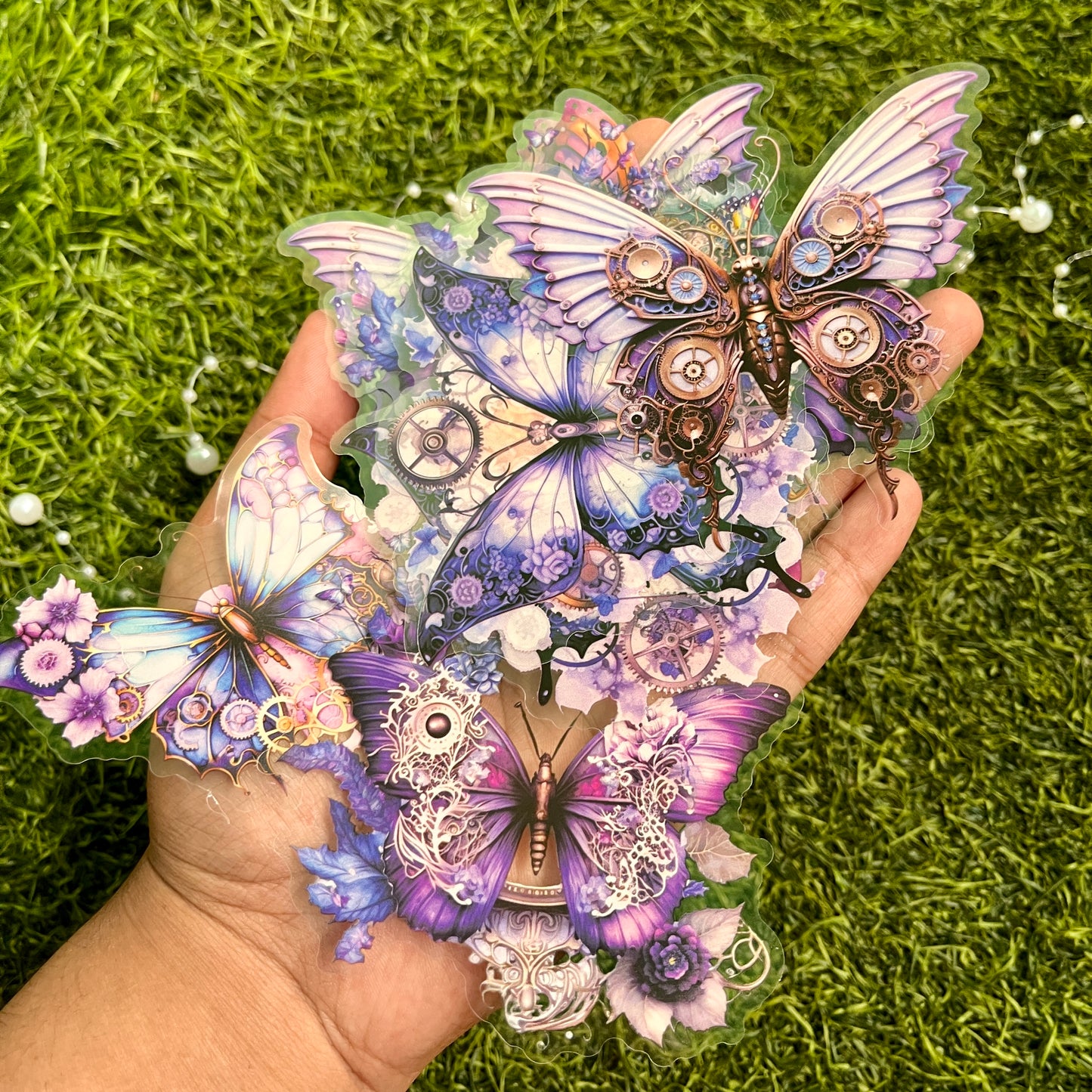 20 Pcs Mechanical Butterfly Series Vintage Punk Landscaping PET Sticker