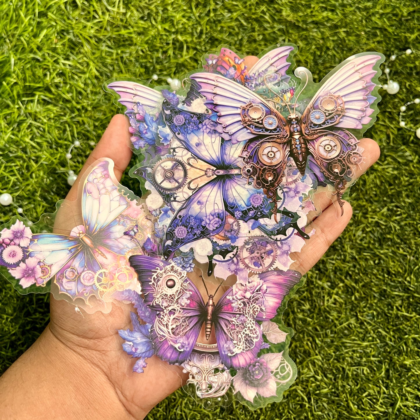 20 Pcs Mechanical Butterfly Series Vintage Punk Landscaping PET Sticker