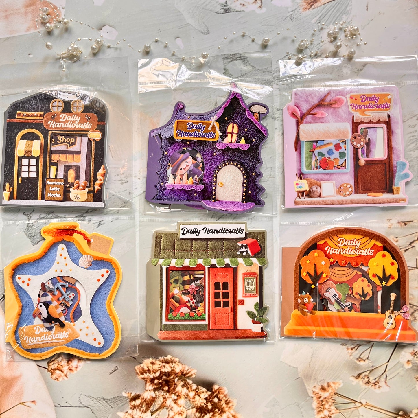 20 Pcs Daily Craft Series Realistic Fabric textured Stickers