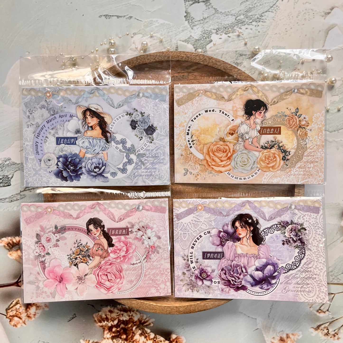 25 pcs Going Where There Are Roses Series Character Flower Stickers